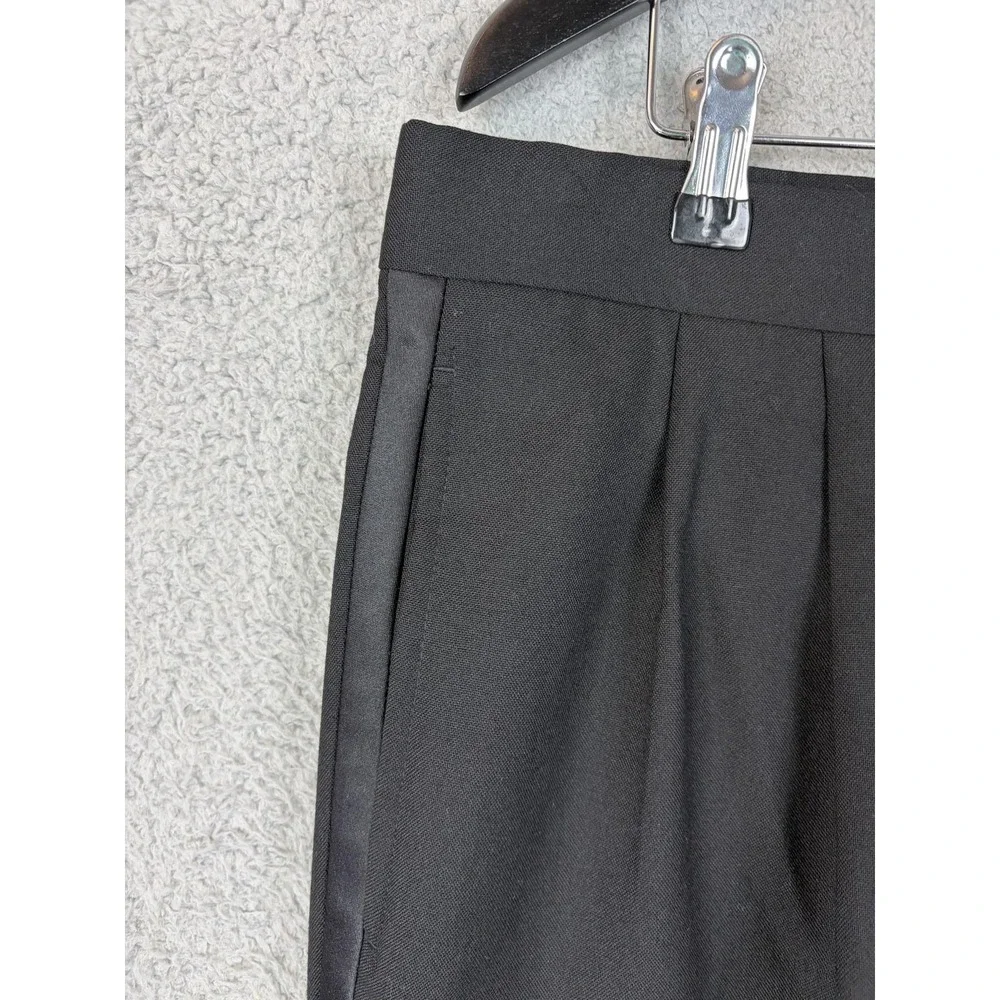Jos A Bank Dress Pants Mens 38x32 Black Wool Pleated Classic Fit Formal Wedding